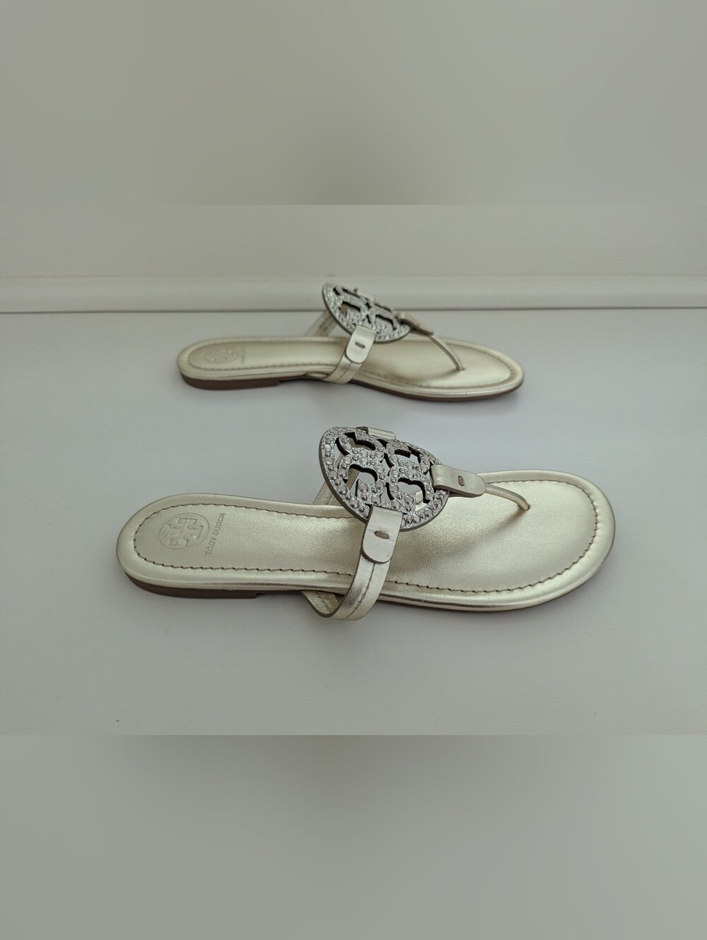 NWOT! Tory Burch Miller Studded Sandal In Gold Size 9.5 - Picture 7 of 16